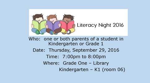 Literacy Night is Thursday